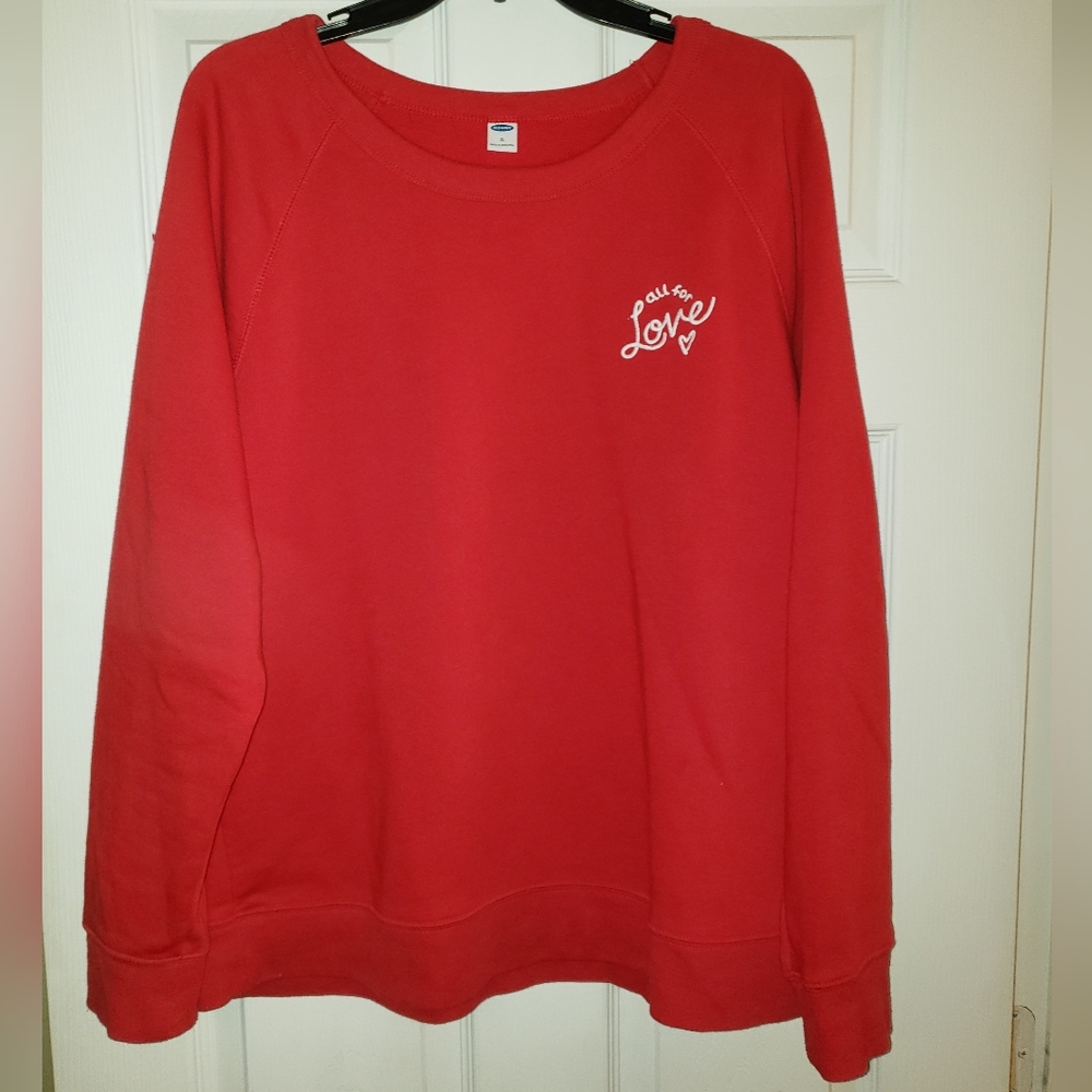 Old Navy Red Embroidered Sweatshirt